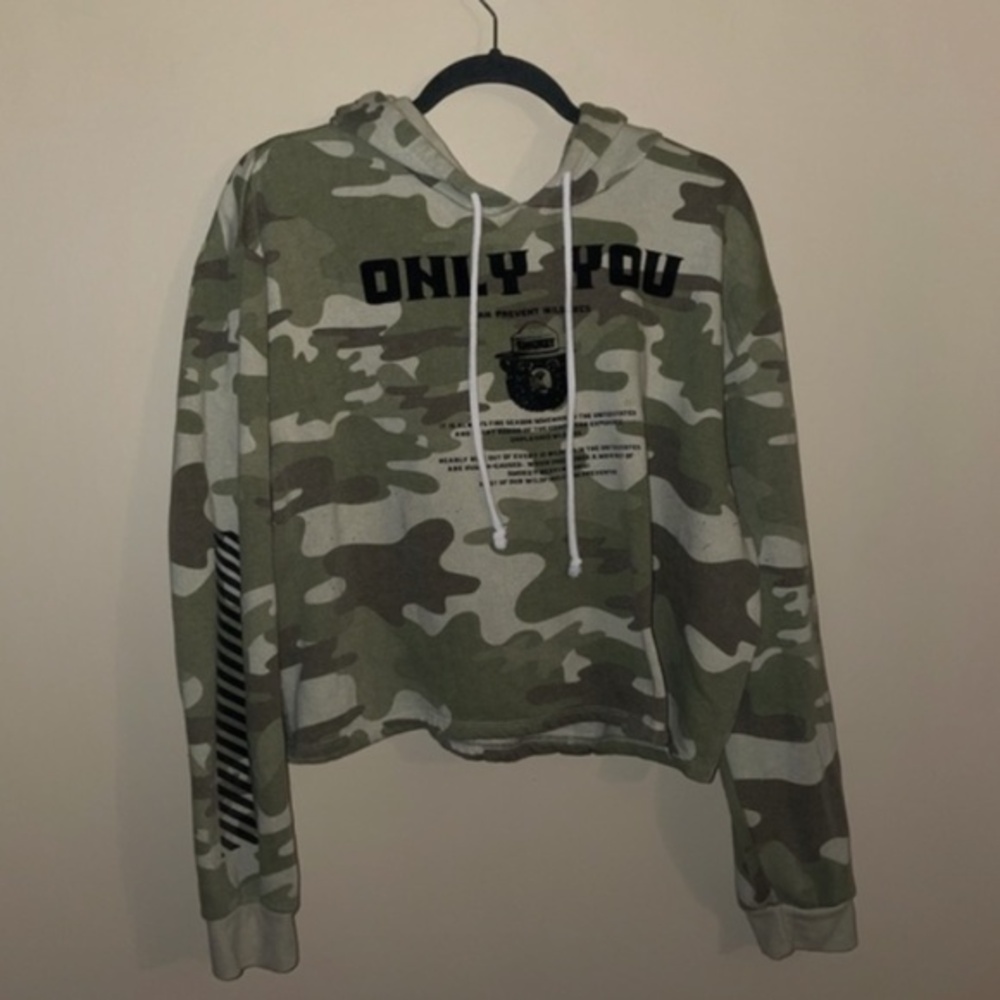 Smokey the Bear Only You Official Camo Women Hoodie Size 2X